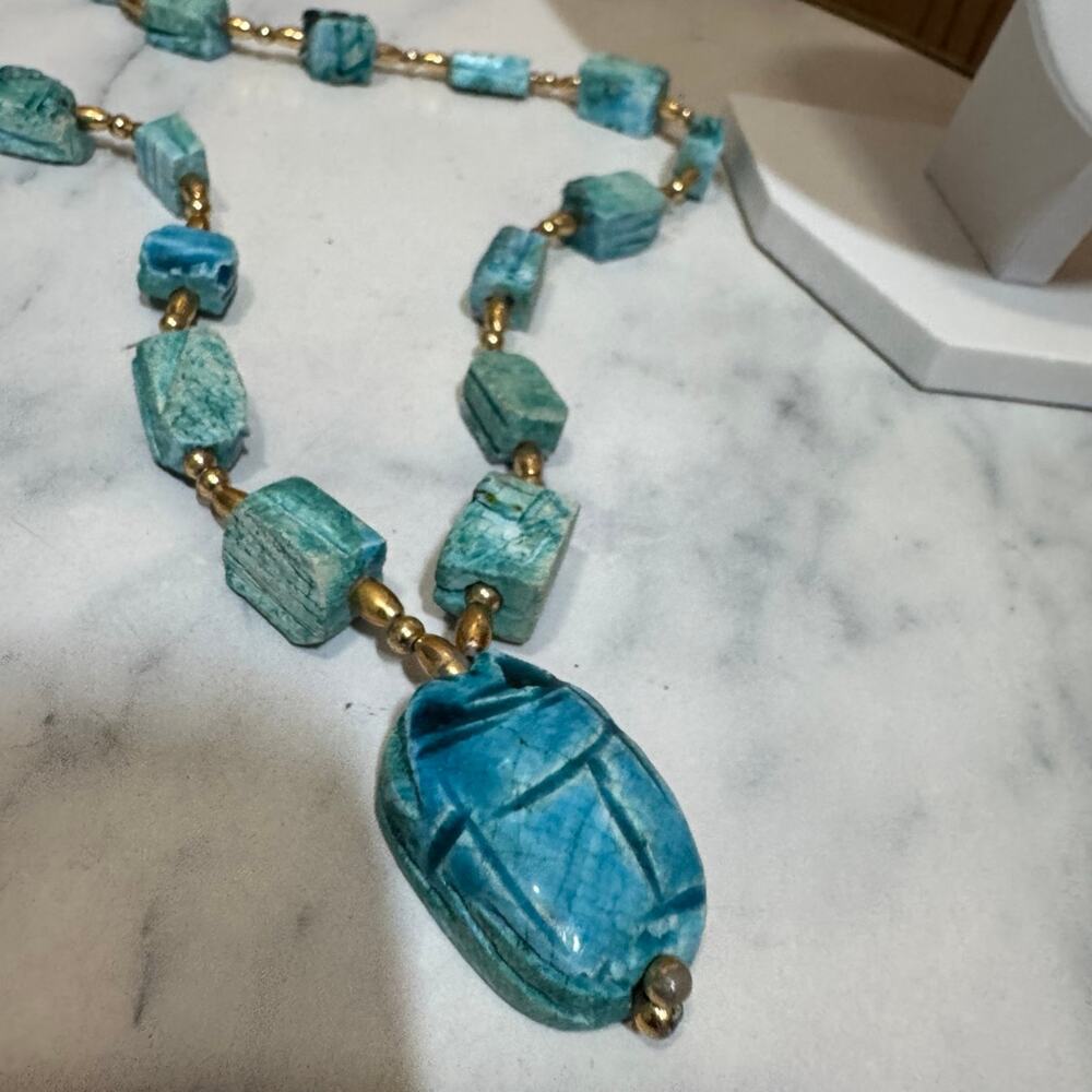 Egyptian Revival scarab necklace - Picture 4 of 5